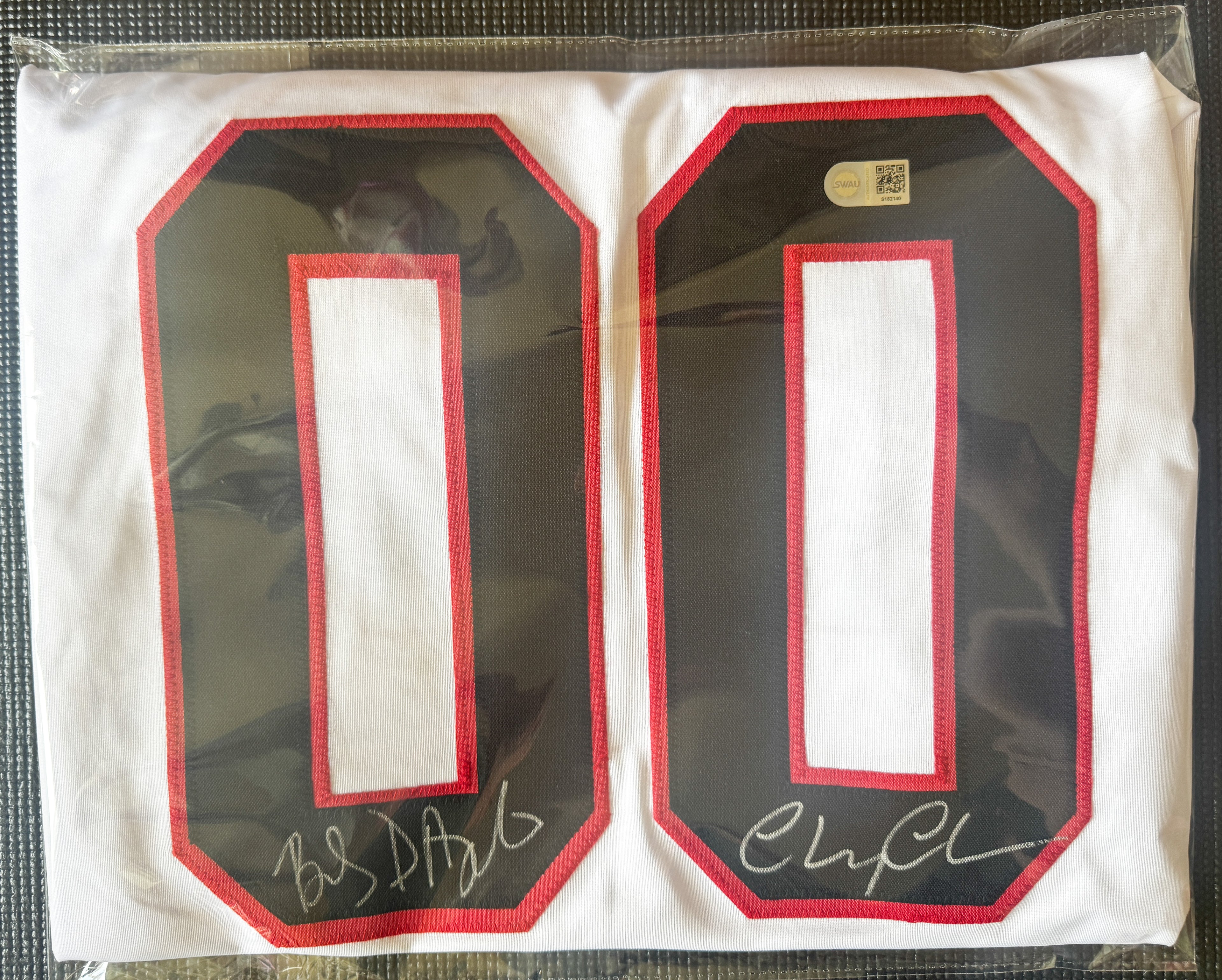 Chevy Chase & Beverly D'Angelo Dual Autographed *Custom* Griswold Blackhawks-Style #00 Jersey – COA