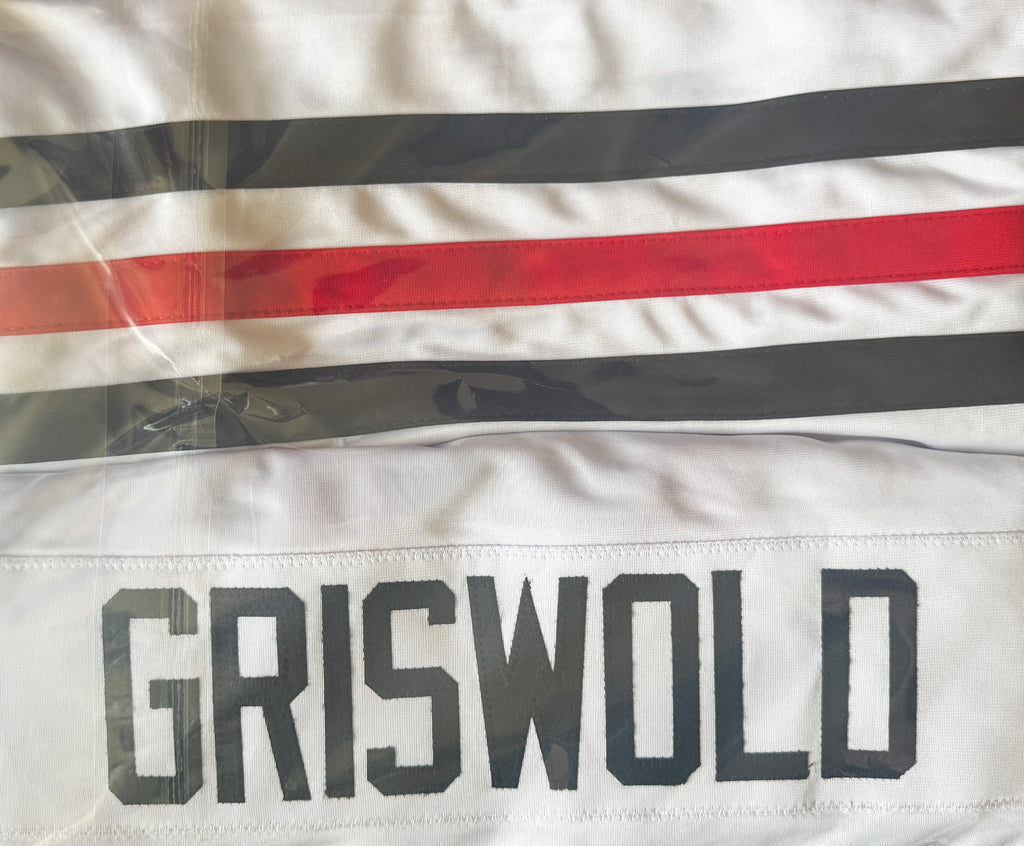 Chevy Chase & Beverly D'Angelo Dual Autographed *Custom* Griswold Blackhawks-Style #00 Jersey – COA