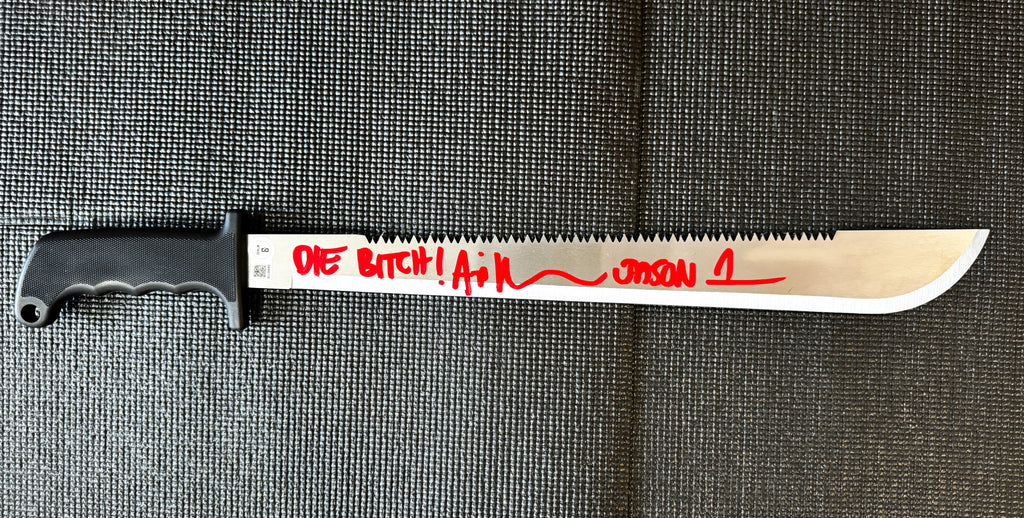 Friday the 13th Jason Ari Lehman Autographed Machete with inscription Beckett/W "Die Bitch Red Ink"
