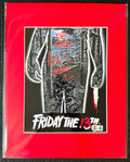 Friday the 13th Ari Lehman Autographed 8x10 Photo - "Die Bitch" Red Ink, Cabin W/ Red Matting Beckett/W