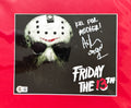 Friday the 13th Ari Lehman Autographed 8x10 Photo - "Kill For Mother" White Ink, Mask W/ Red Matting Beckett/W