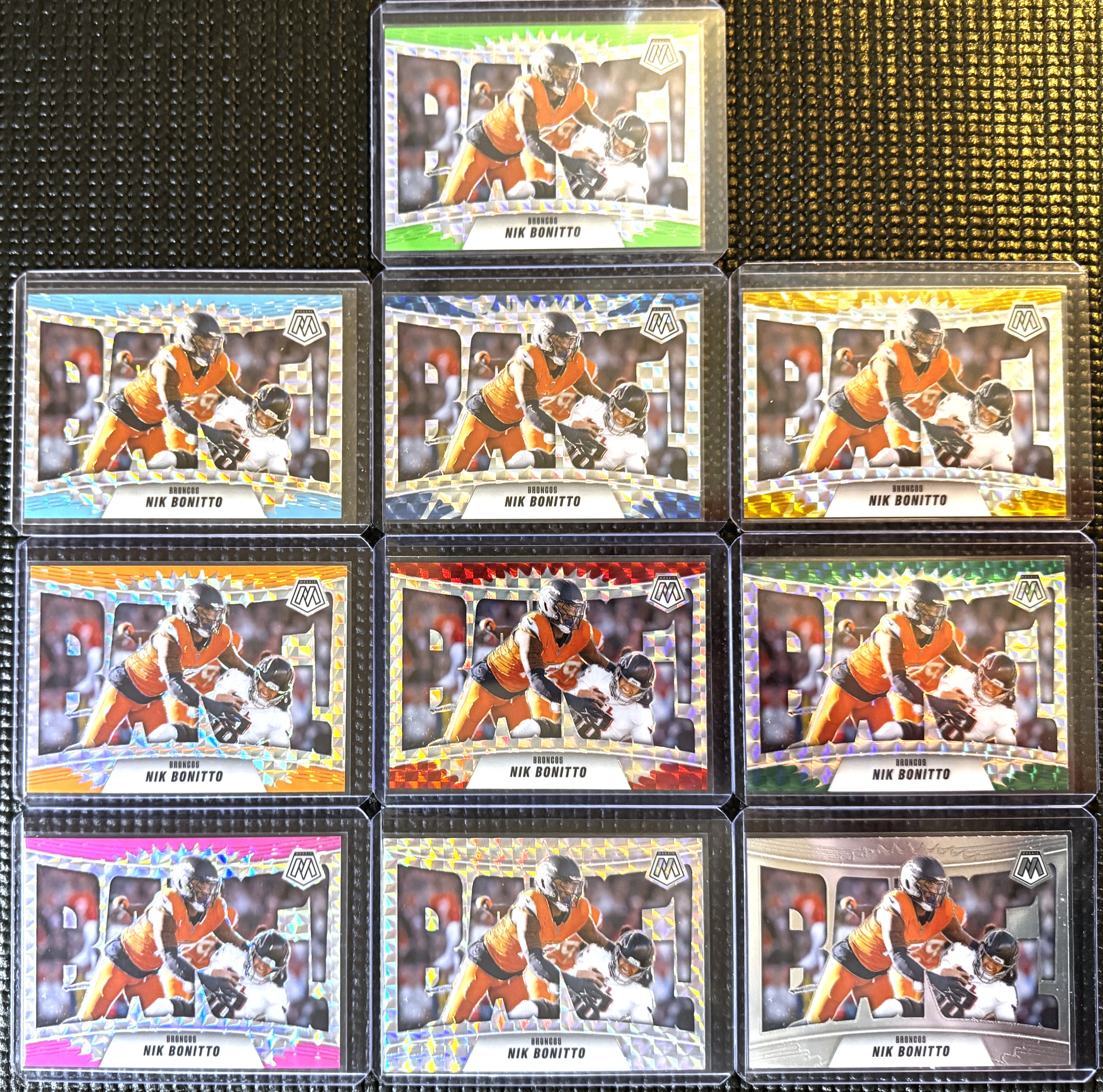 2025 Panini Mosaic BANG! #5 Nik Bonitto – Complete 9-Card Parallel Rainbow Set