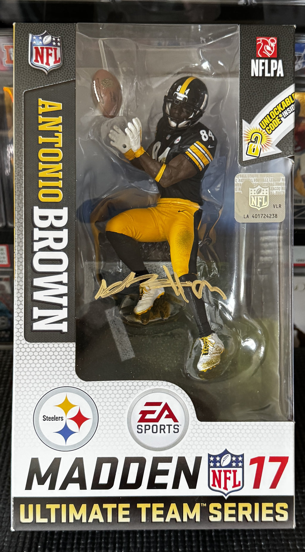 Antonio Brown Pittsburgh Steelers Autographed Madden Action Figure Beckett-COA
