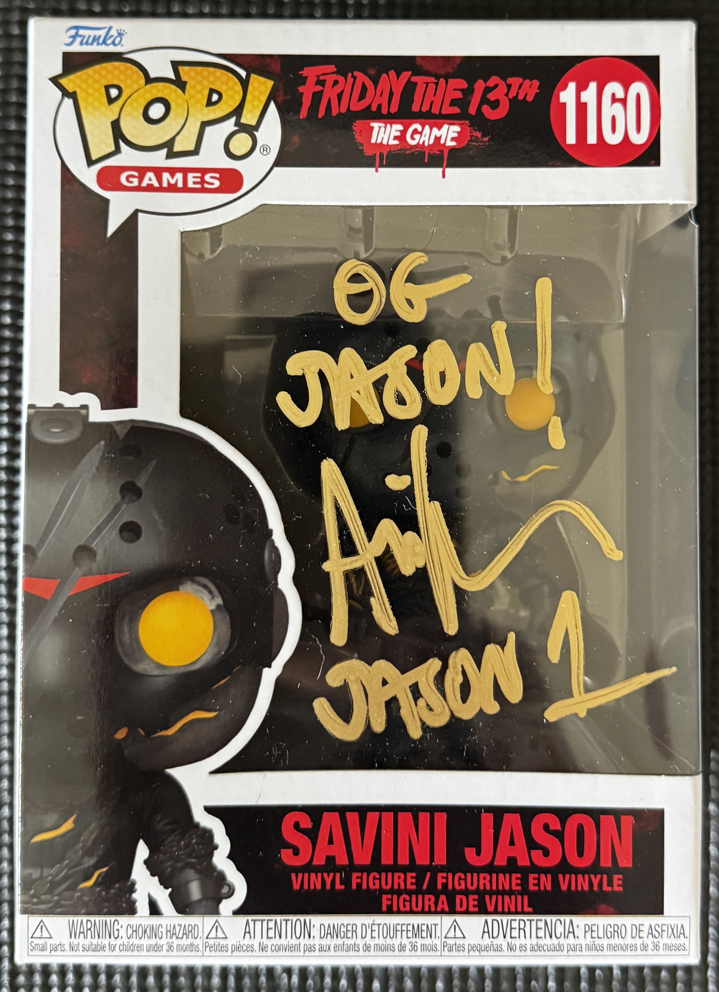 Jason Voorhees Savini Funko Pop Signed Ari Lehman w/  "OG Jason" - Beckett Witnessed