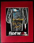 Friday the 13th Ari Lehman Autographed 8x10 Photo - "OG Slasher" Gold Ink, Cabin W/ Red Matting Beckett/W