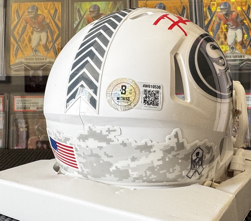 Frank Gore Autographed San Francisco 49ers White STS Mini Helmet Beckett Witnessed