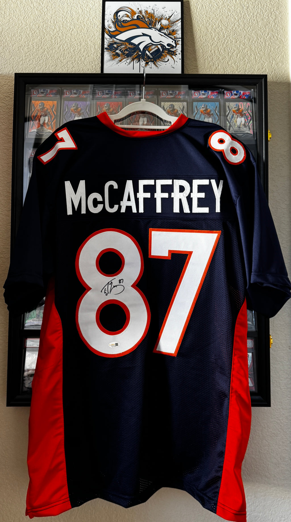 Ed McCaffrey Autographed XL Denver Player Jersey For Framing – JSA/W