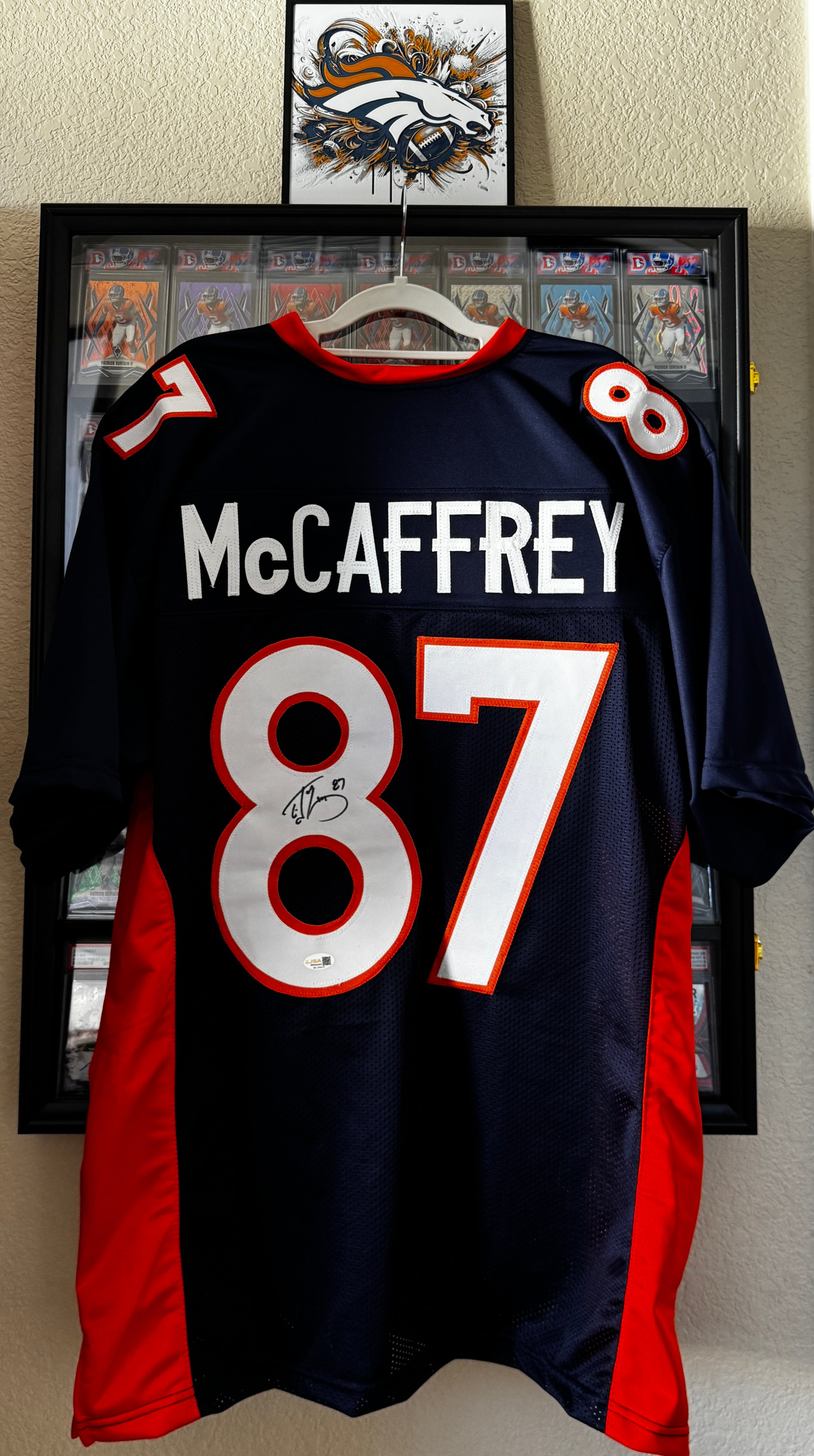 Ed McCaffrey Autographed XL Denver Player Jersey For Framing – JSA/W