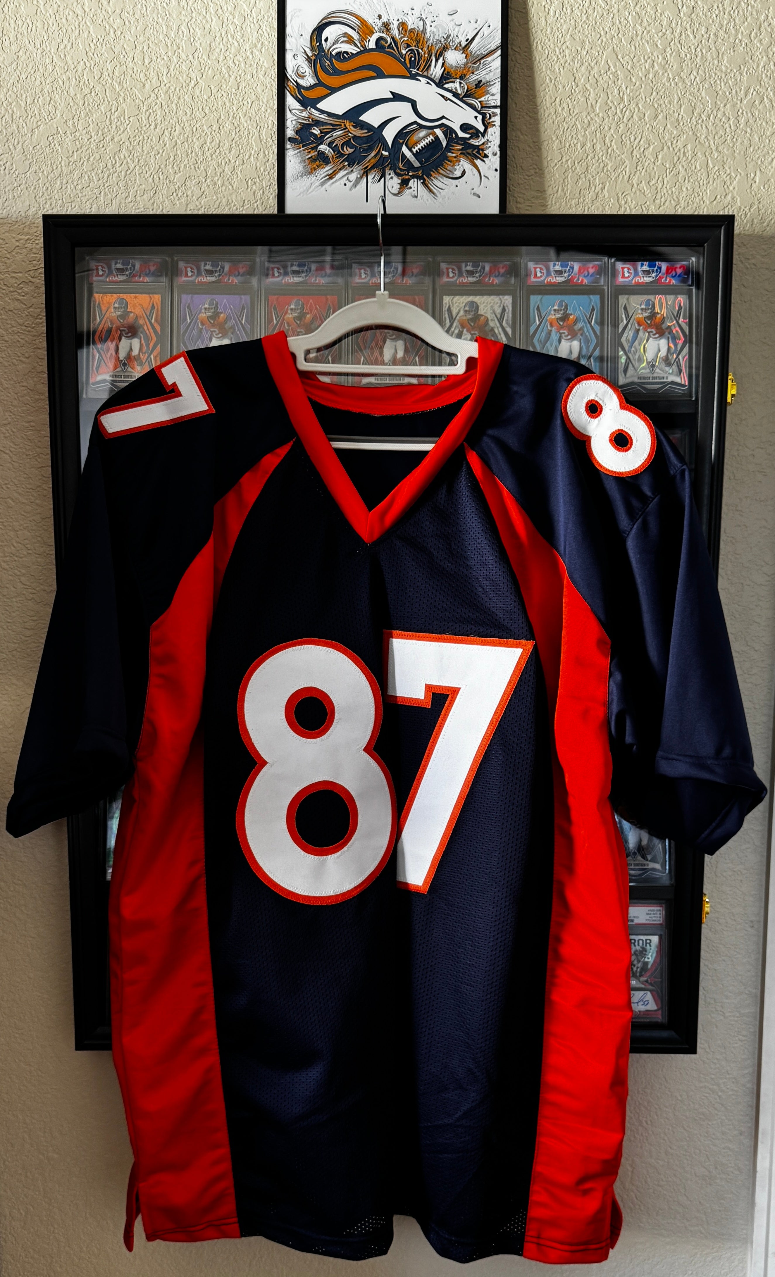 Ed McCaffrey Autographed XL Denver Player Jersey For Framing – JSA/W