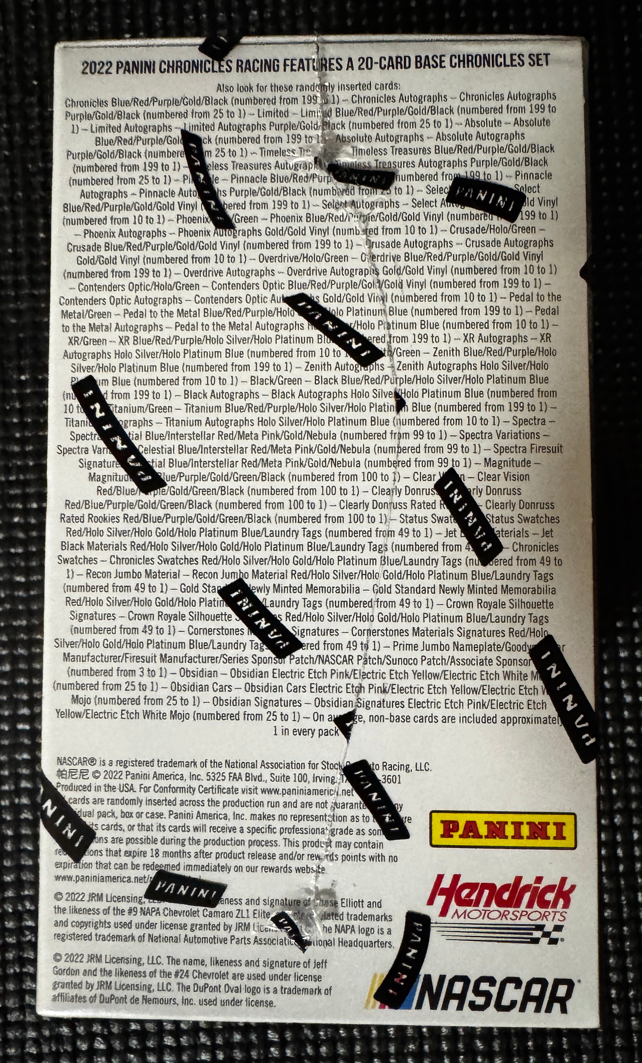 2022 Panini Chronicles Nascar blaster box