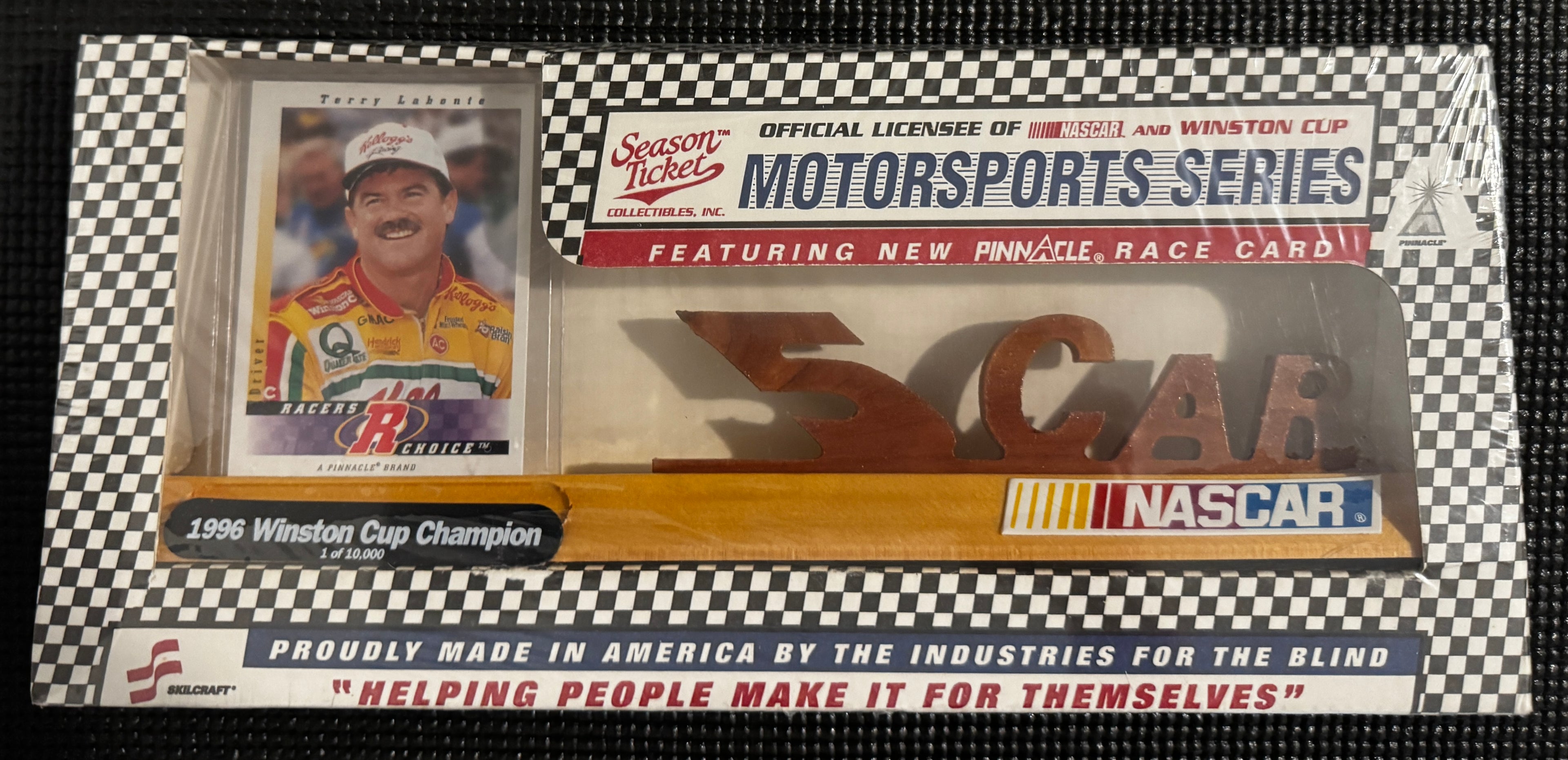 Season Ticket Collectibles, the Industry For the Blind, Wood Desk Card Holder (Random Racer)