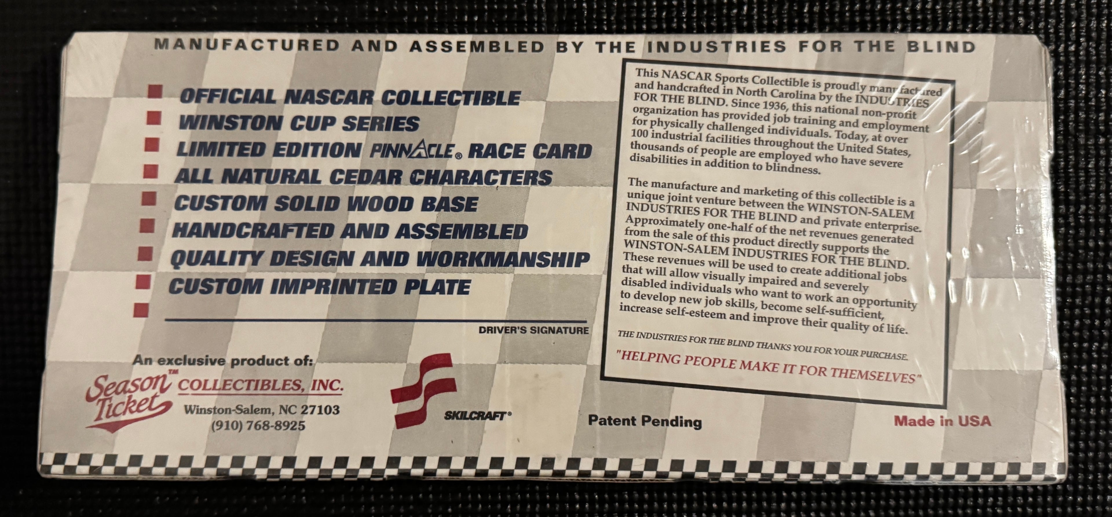Season Ticket Collectibles, the Industry For the Blind, Wood Desk Card Holder (Random Racer)