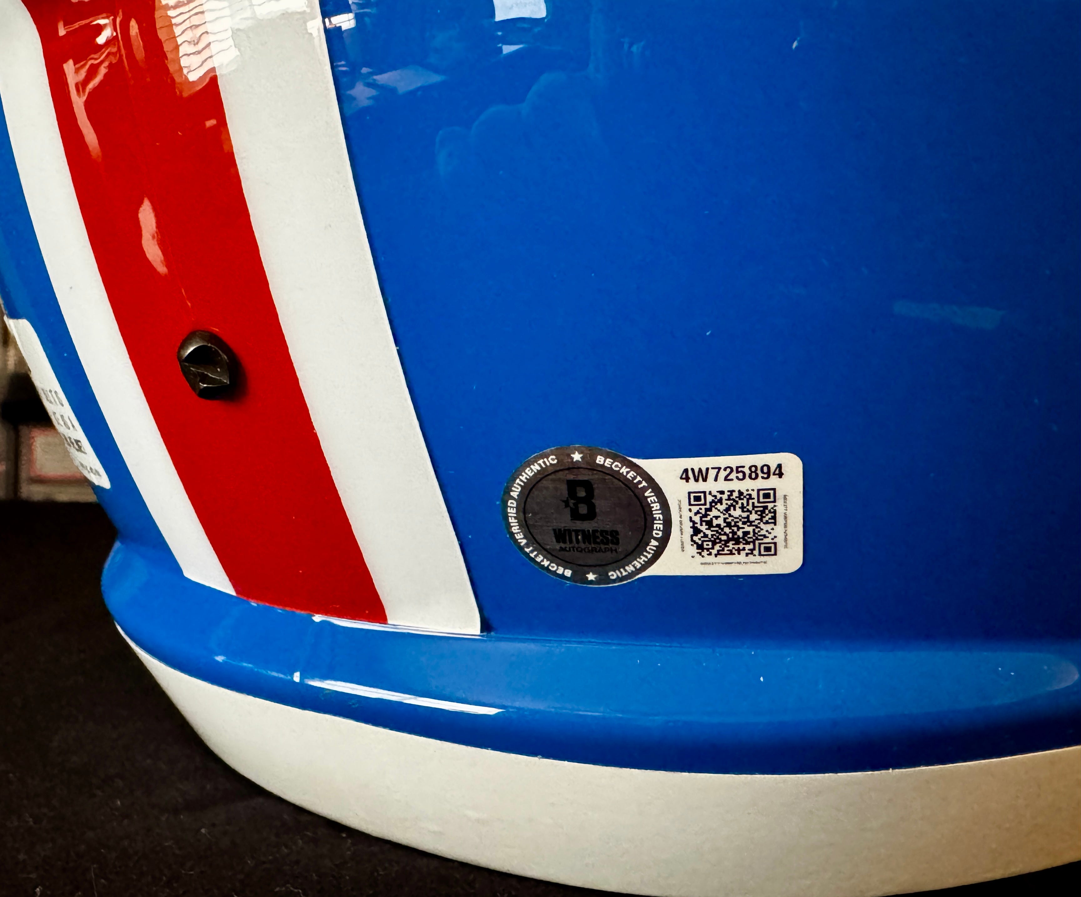 Clinton Portis Autographed & Inscribed "02 ROY" Denver Broncos Throwback Full-Size Helmet – Beckett/W