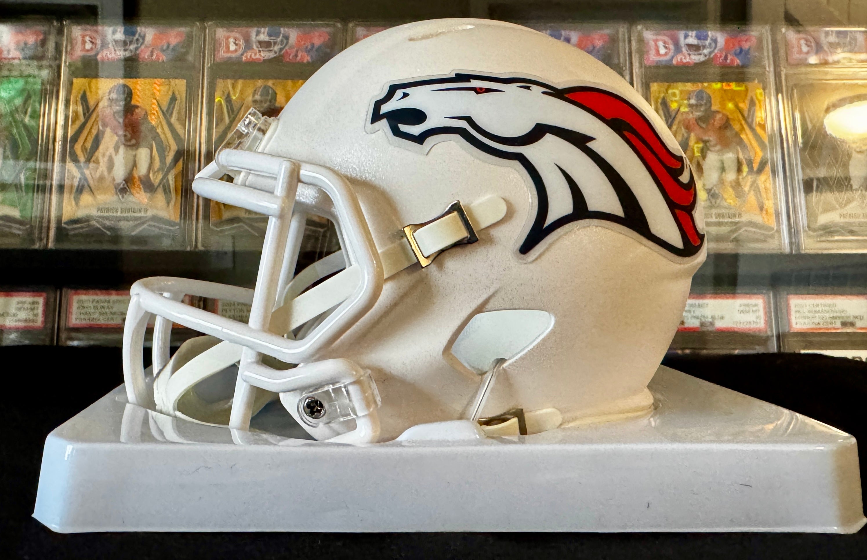 Clinton Portis Autographed Denver Broncos White Mini Helmet, Beckett Witnessed COA