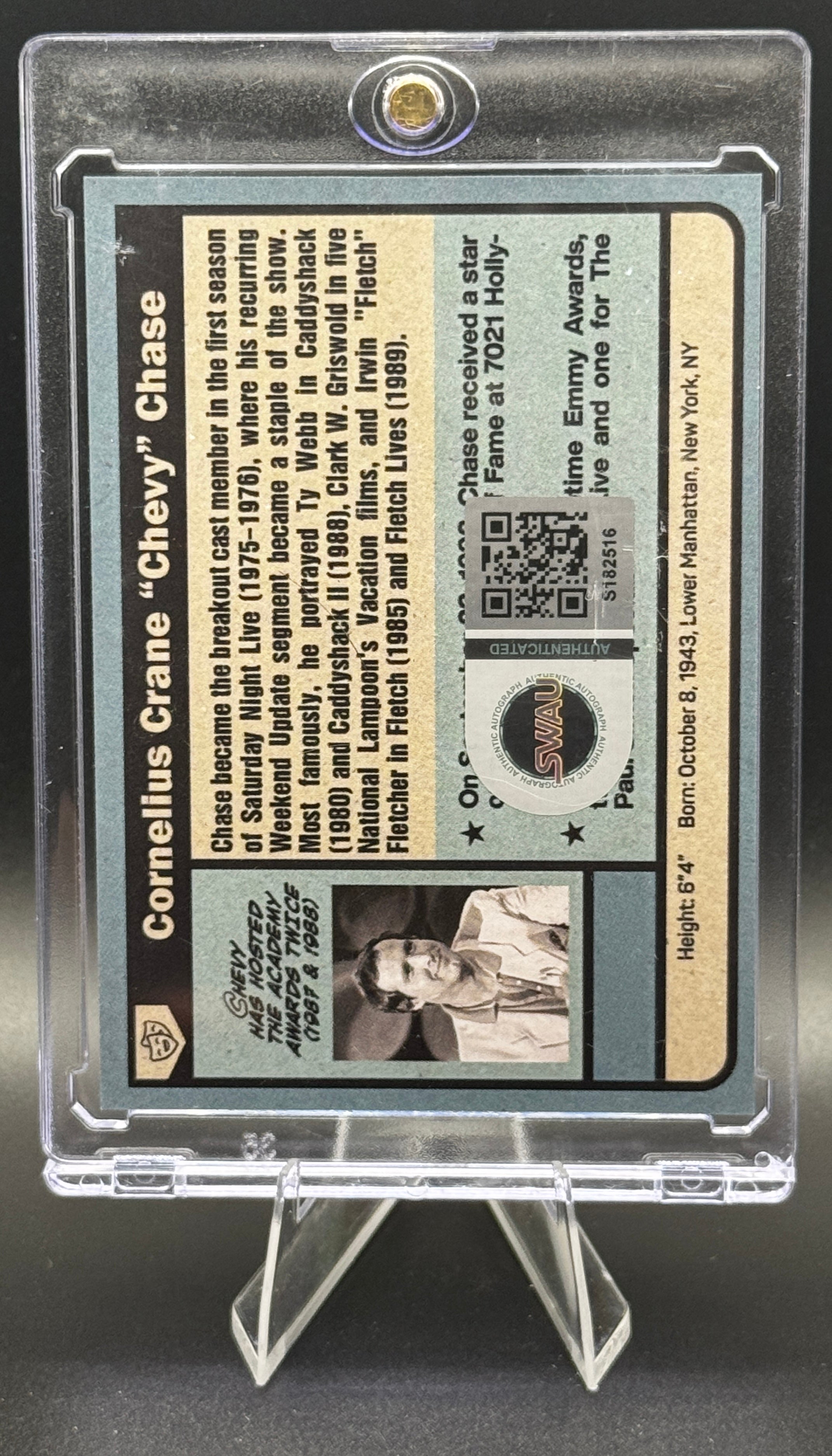 Chevy Chase Signed Ty Webb Caddyshack Custom Trading Card, SWAU Authenticated