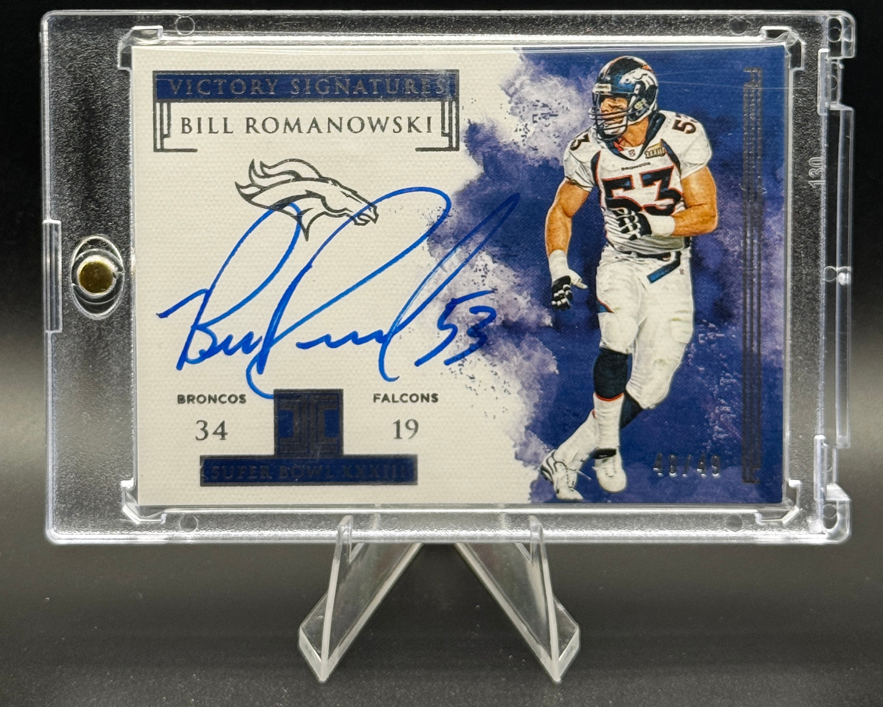 2019 Panini Impeccable Victory Signatures Bill Romanowski #IV-BR 40/49 (AU)