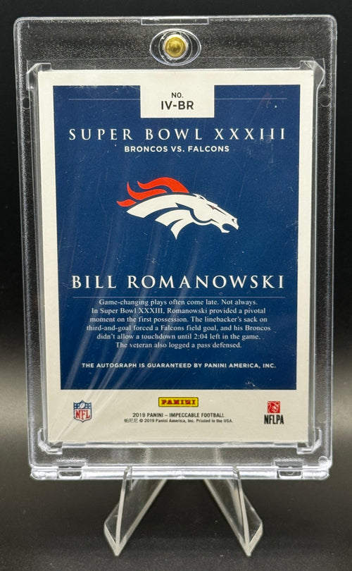 2019 Panini Impeccable Victory Signatures Bill Romanowski #IV-BR 40/49 (AU)