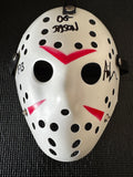 Friday the 13th Jason Mask Autographed by Ari Lehman. Beckett/W  (White Mask, OG Jason/ Black Ink)