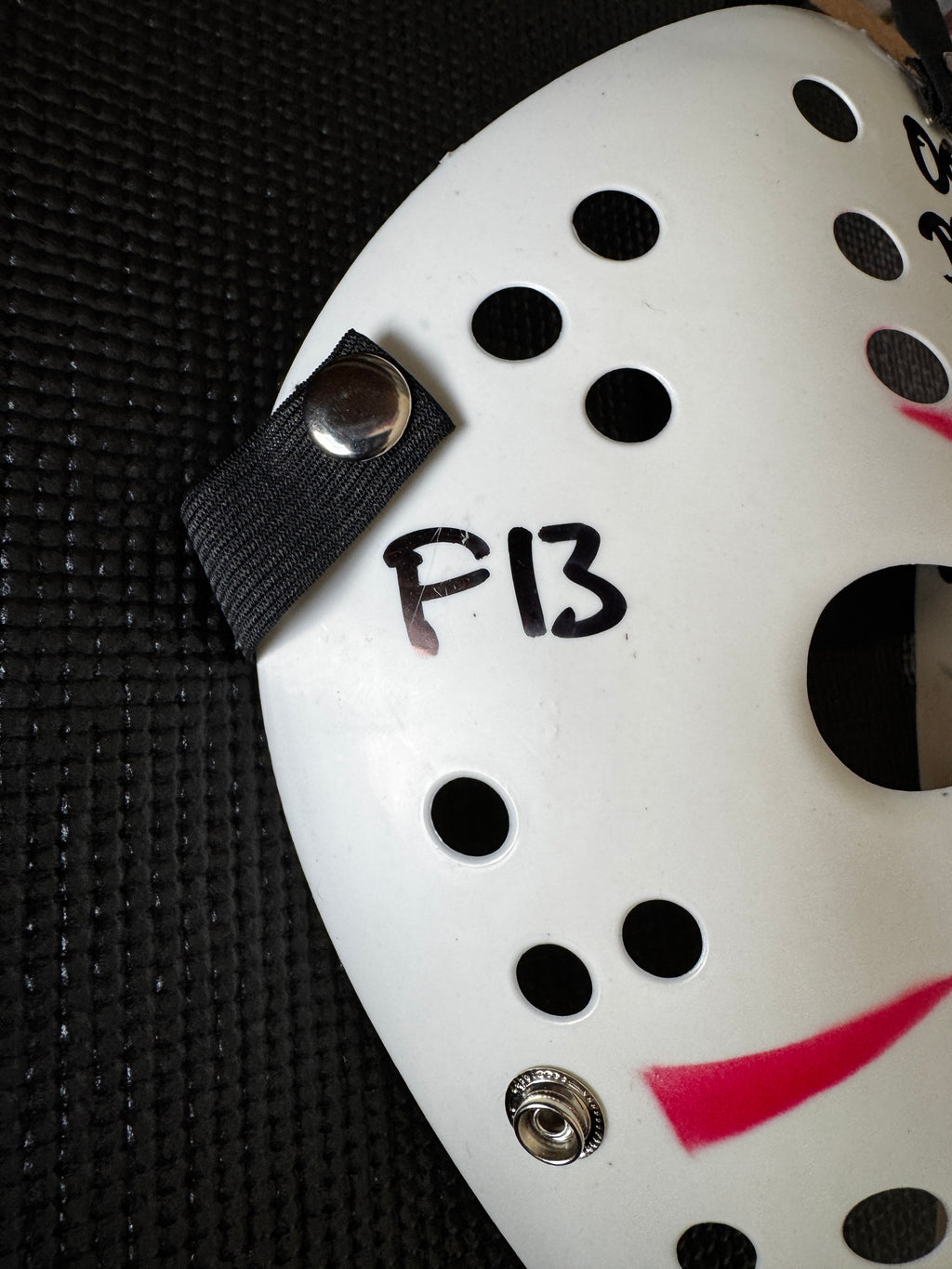 Friday the 13th Jason Mask Autographed by Ari Lehman. Beckett/W  (White Mask, OG Jason/ Black Ink)