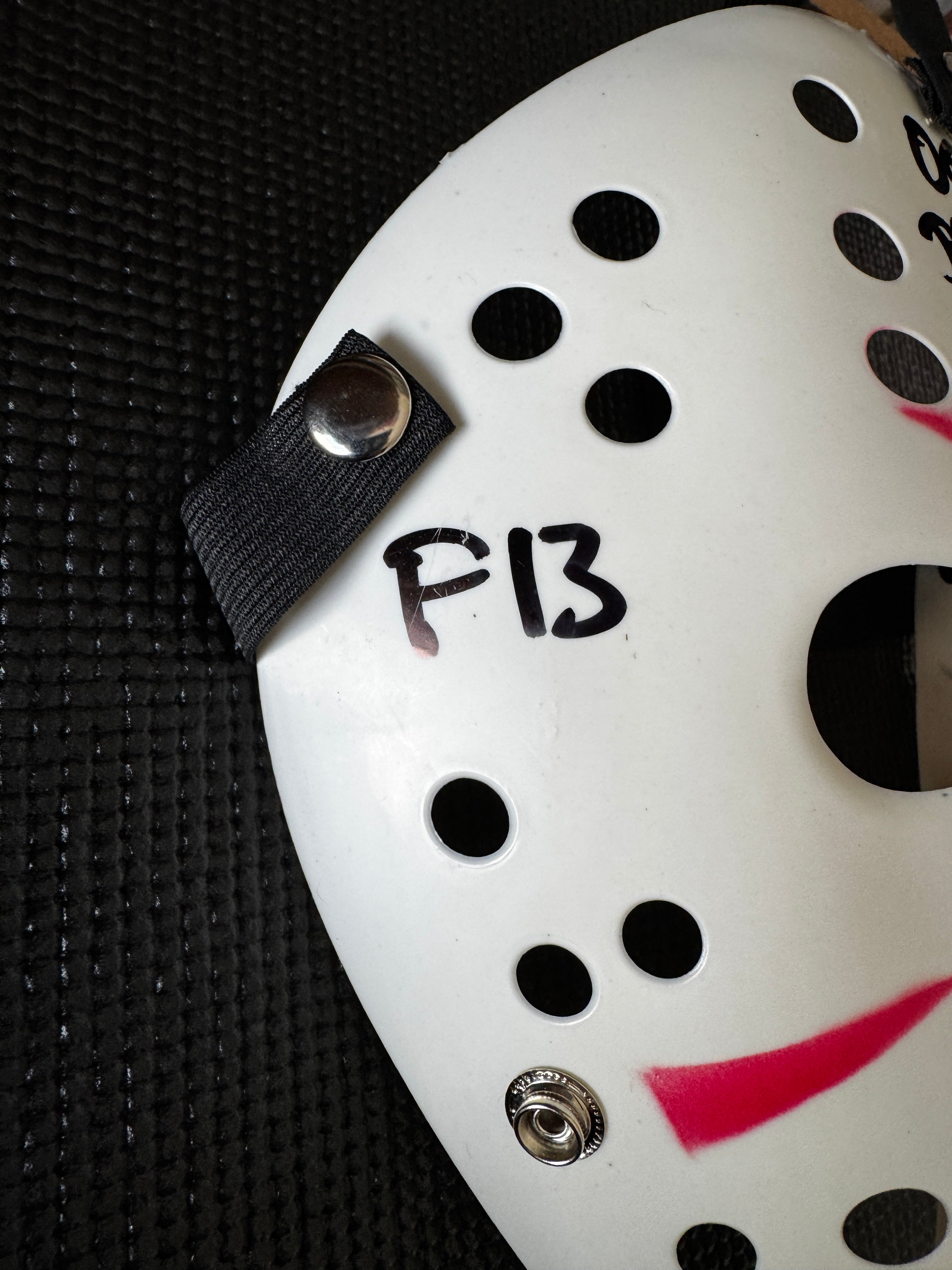 Friday the 13th Jason Mask Autographed by Ari Lehman. Beckett/W  (White Mask, OG Jason/ Black Ink)