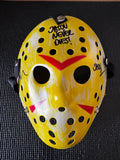Friday the 13th Jason Mask Autographed by Ari Lehman. Beckett/W  (Yellow Mask, Jason Never Dies/ Black Ink)
