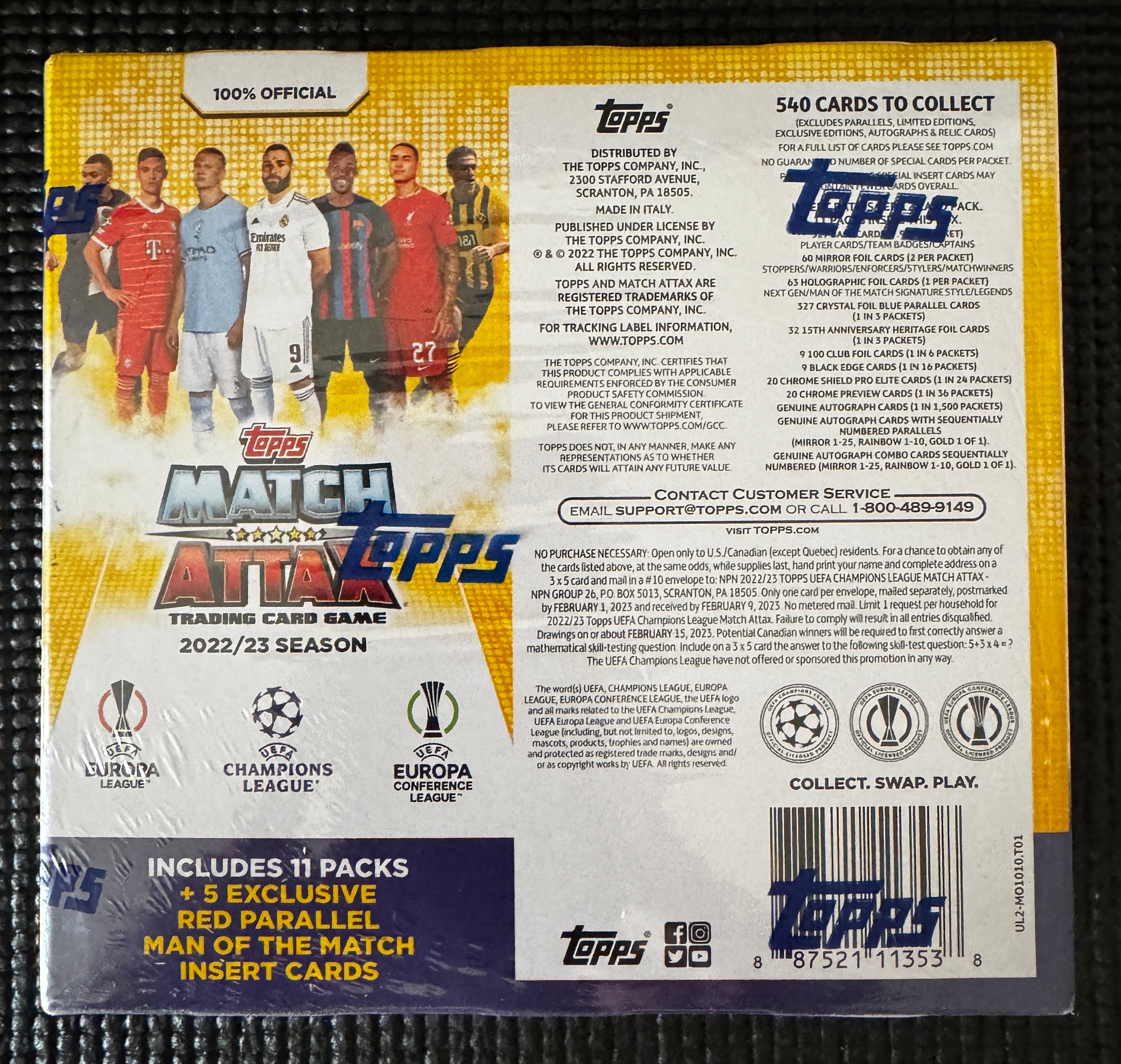 2022/23 Topps Match Attax Trading Card Game Soccer (11 pack Box)