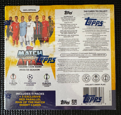 2022/23 Topps Match Attax Trading Card Game Soccer (11 pack Box)