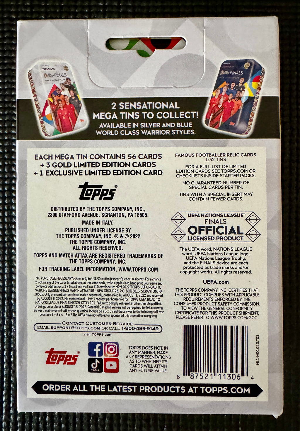 2022/23 Topps Match Attax Trading Card Game Soccer Silver Warrior Mega Tin