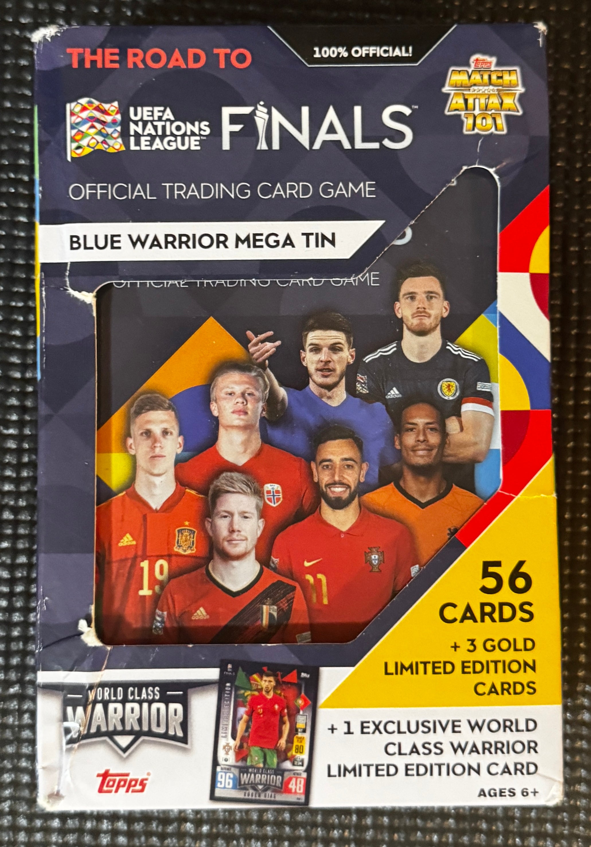 2022/23 Topps Match Attax Trading Card Game Soccer Blue Warrior Mega Tin