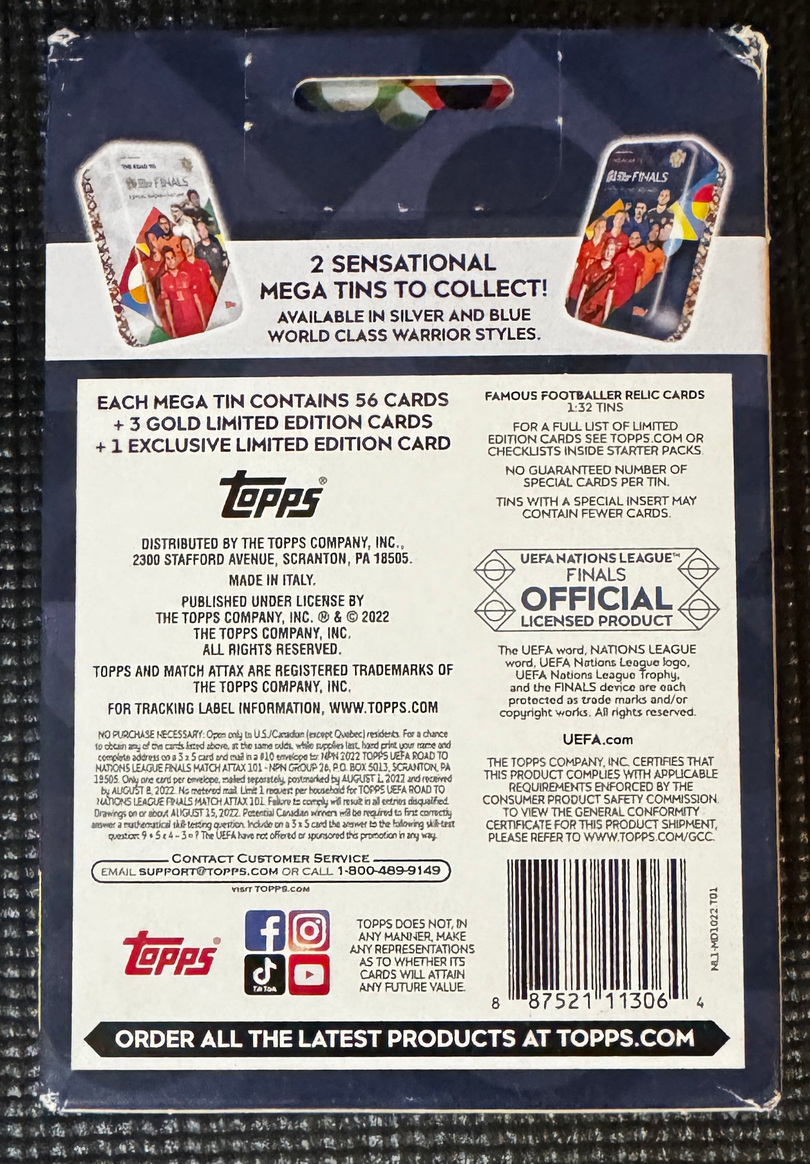 2022/23 Topps Match Attax Trading Card Game Soccer Blue Warrior Mega Tin