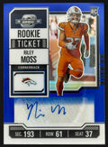 Riley Moss 2023 Panini Contenders Optic #196 RC Rookie Ticket Auto Blue 34/75 *Custom*