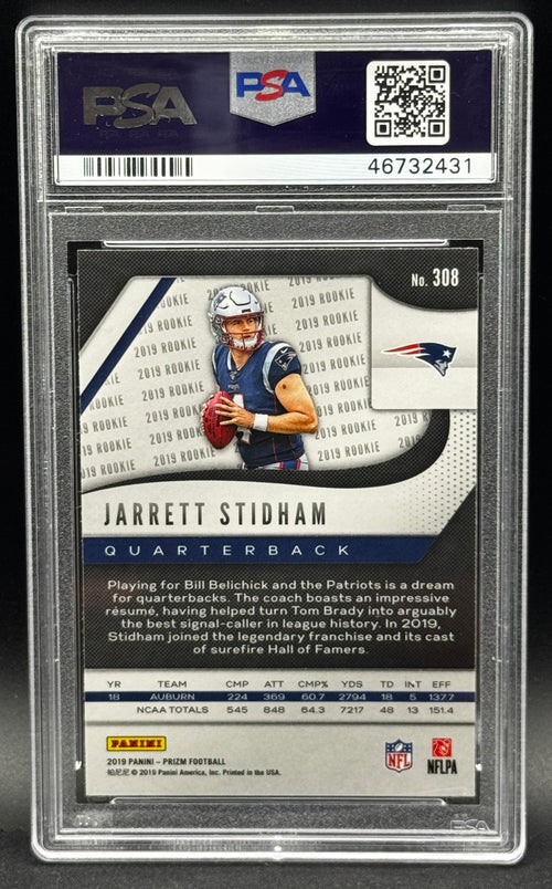 2019 Panini Prizm Jarrett Stidham #308 PSA 10