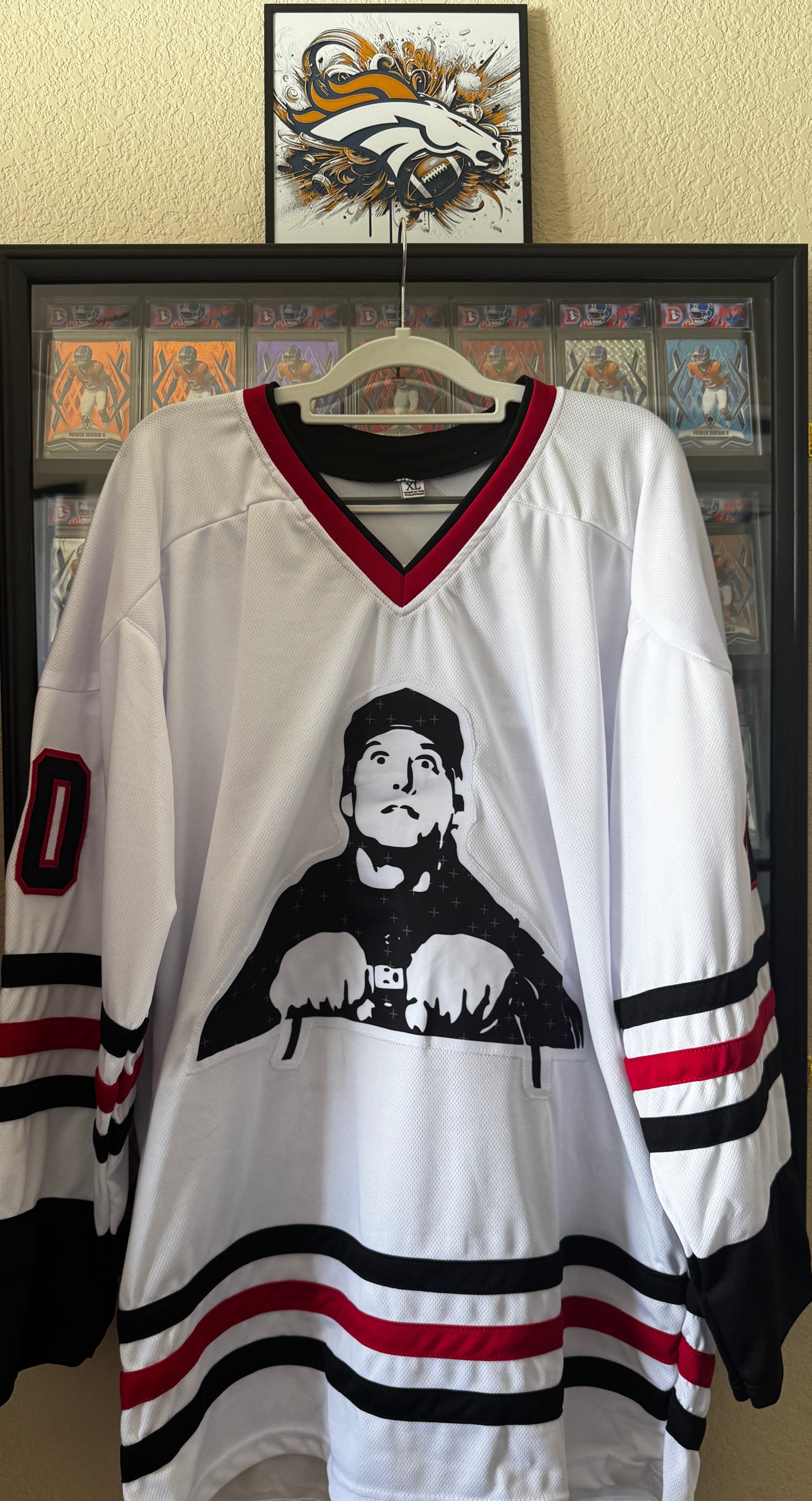 Chevy Chase & Beverly D'Angelo Dual Autographed *Custom* Griswold Blackhawks-Style #00 Jersey – COA