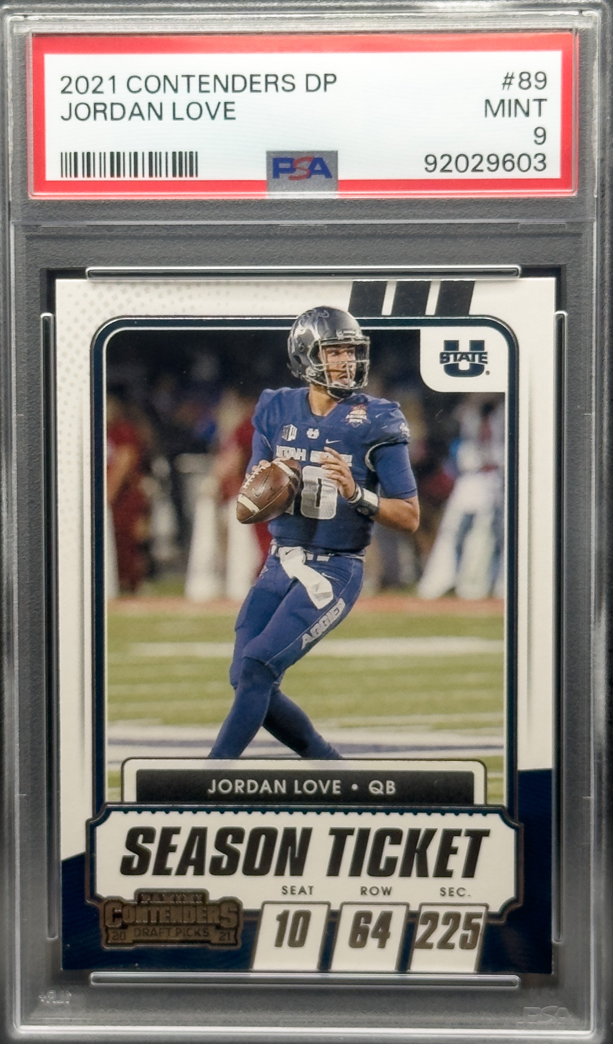 2021 Contenders Draft Picks Jordan Love #89 PSA 9
