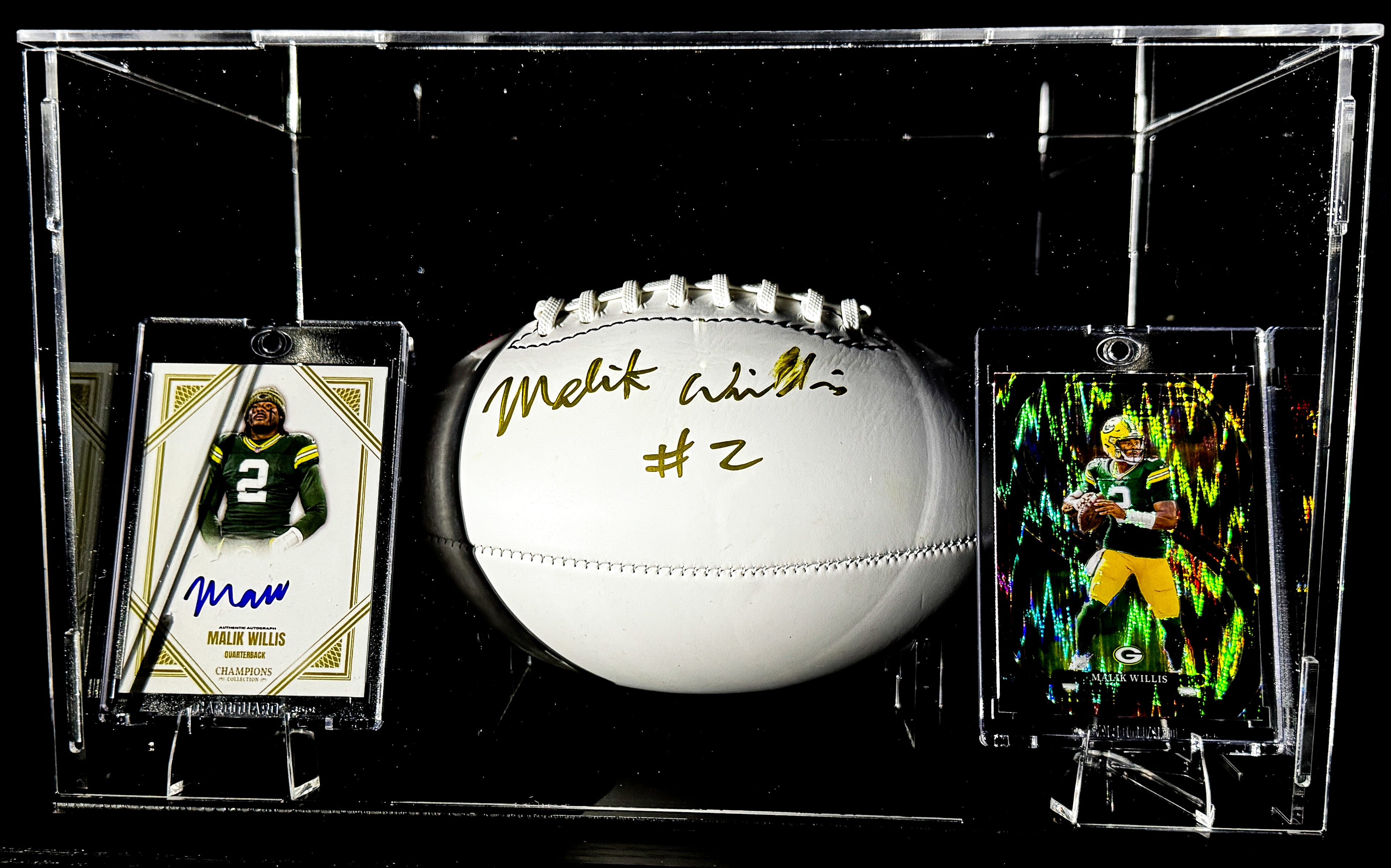 Malik Willis Autographed Ball with JSA Certification and Case