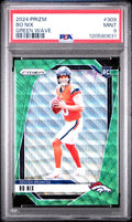 2024 PANINI PRIZM GREEN WAVE #309 BO NIX ROOKIE RC PSA 9