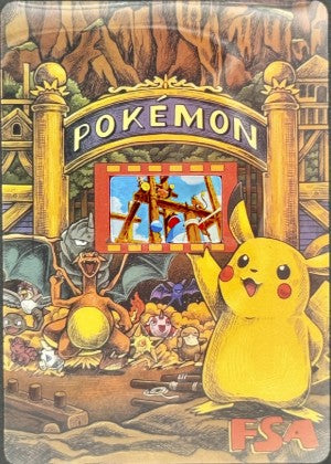Authentic Pokémon 35mm Film Cell from Pikachu's Vacation in FSA Custom Card Holder (🎬 Features Aipom, Raichu, Marill, and the iconic playground scene)