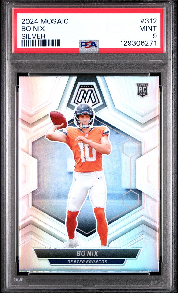 2024 PANINI MOSAIC SILVER #312 BO NIX ROOKIE RC PSA 9