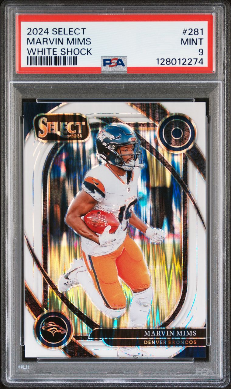 2024 PANINI SELECT WHITE SHOCK #281 MARVIN MIMS #24/199 PSA 9