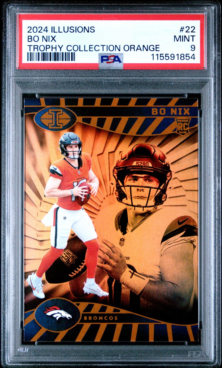 2024 PANINI ILLUSIONS | TROPHY COLLECTION ORANGE #22 BO NIX PSA 9