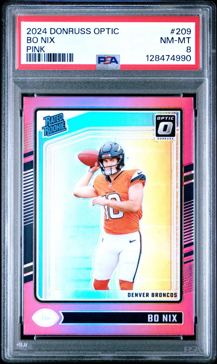 2024 PANINI DONRUSS OPTIC PINK #209 BO NIX ROOKIE RC PSA 8