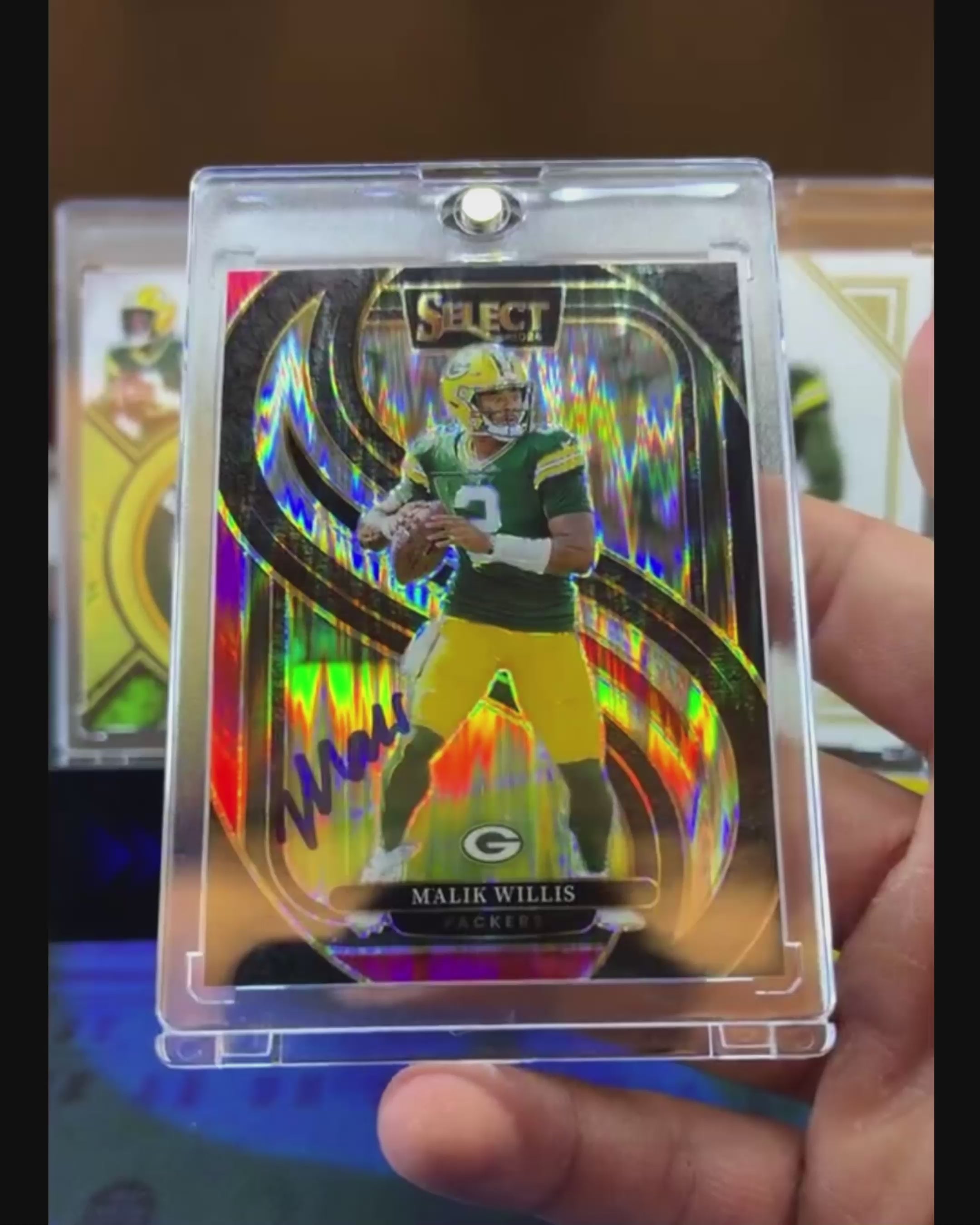 2024 Panini Select - Malik Willis #180 Prizm Premier Level Red and Black Shock On card JSA witnessed Autographed