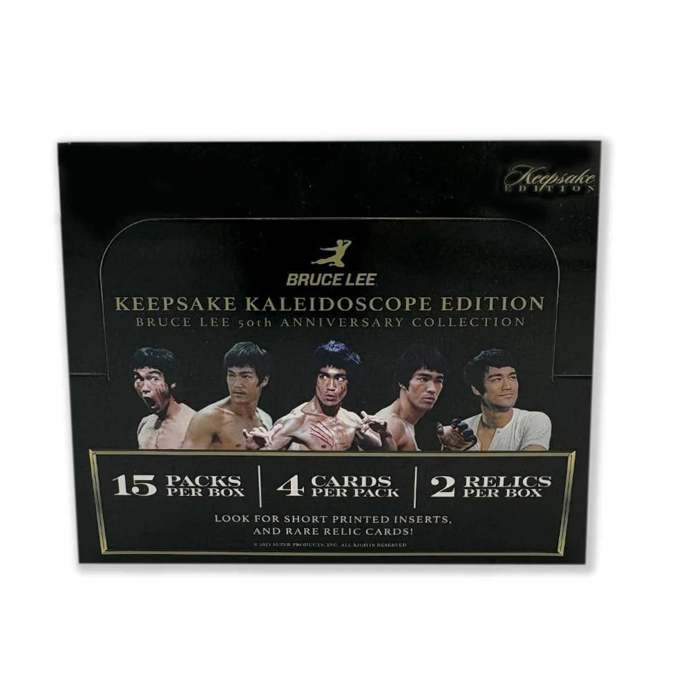 Keepsake BRUCE LEE 50th Anniversary Kaleidoscope Edition Factory Sealed HOBBY Box with (2) RELICS