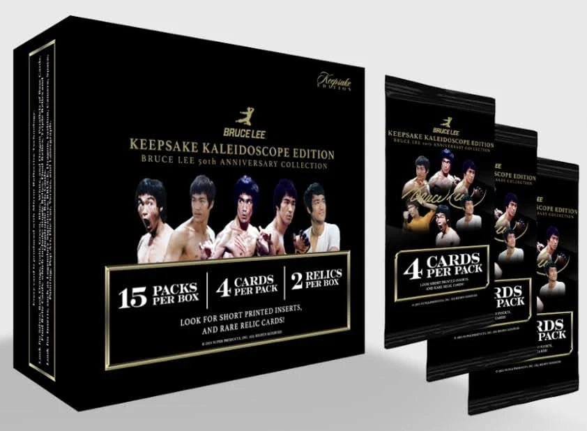 Keepsake BRUCE LEE 50th Anniversary Kaleidoscope Edition Factory Sealed HOBBY Box with (2) RELICS